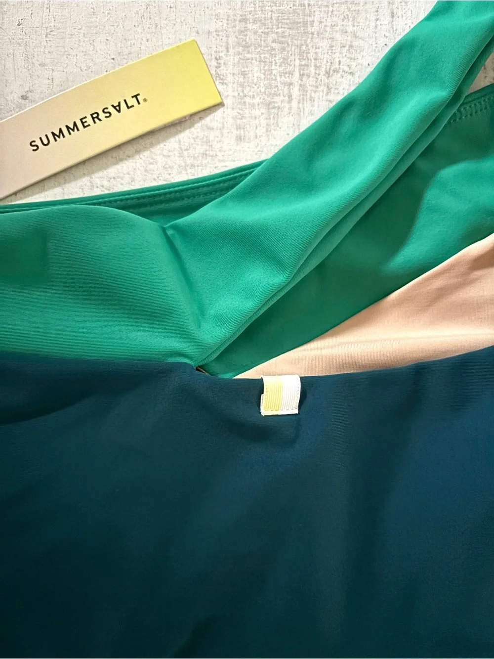 Summersalt Sidestroke Bikini Top One Shoulder Teal Blue NWT Size 10